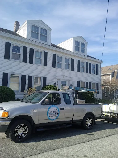 Professional power washing in action